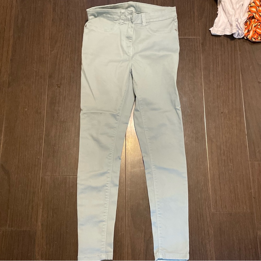 Sea foam blue colored jeggings